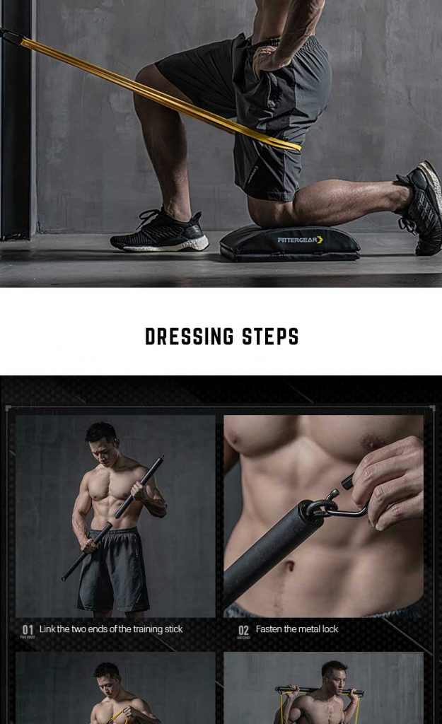 Thanh tập luyện trở kháng (Resistance Band Bar) 30 FG86 15